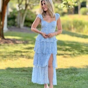 Astr Blue Floral Maxi Dress